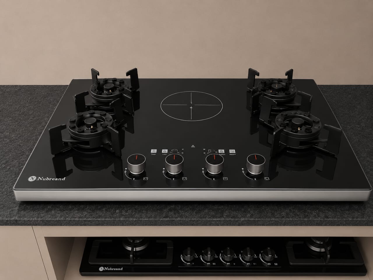 Gas cooker with electric burner automatic